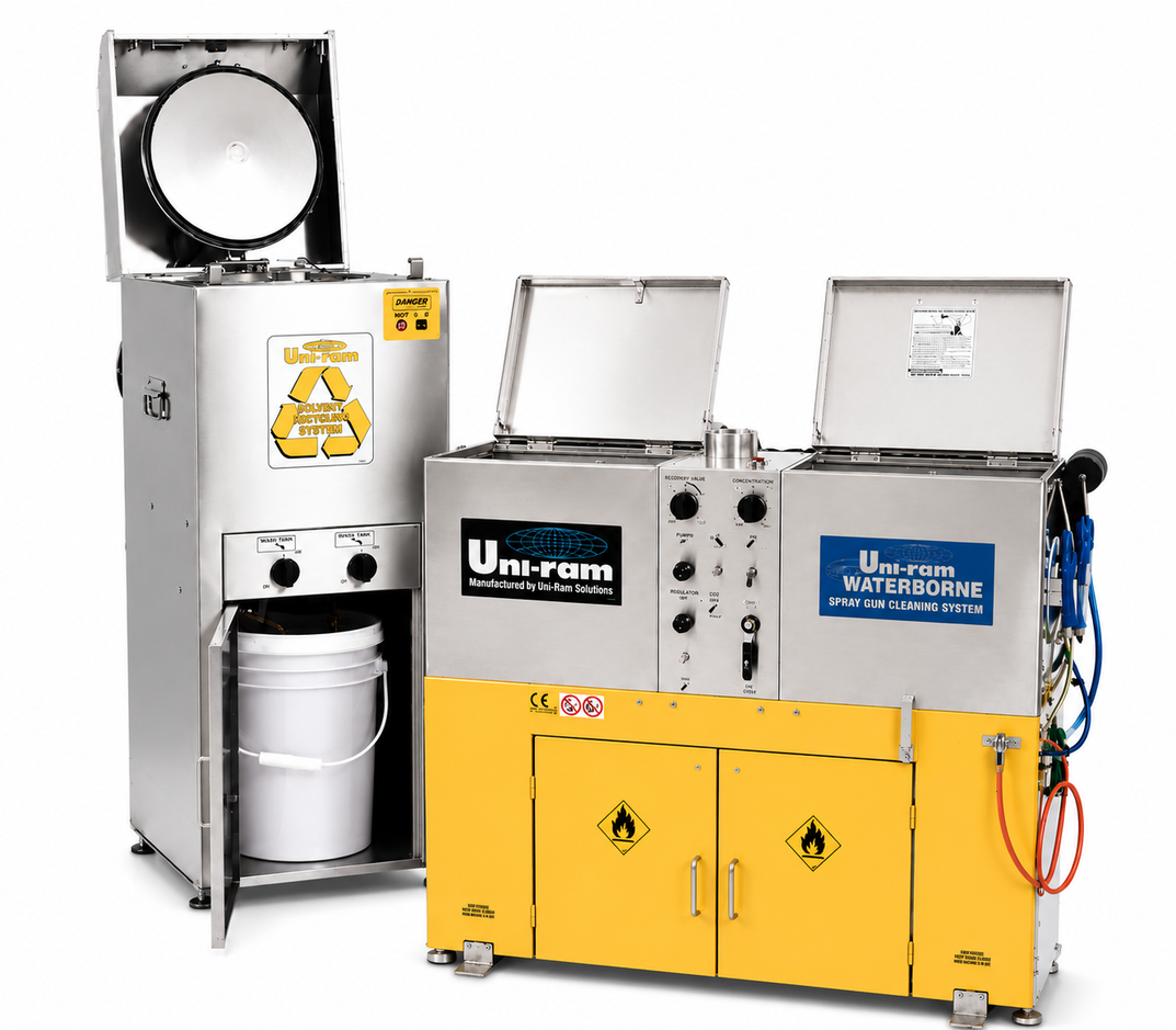 Bodyshop and spray gun cleaning equipment