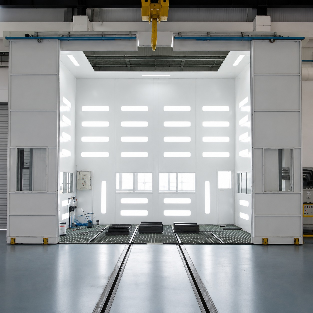Large DYNOVA down-draft paint booth for heavy jobs